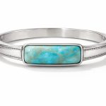 c-Sterling silver cuff with turquoise stone